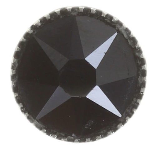 image pour Clou d'oreille plat Black Jack Noir jet hematite SS 34