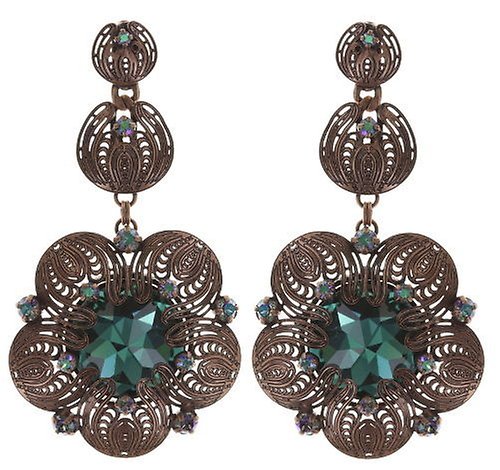 Bild für Ohrstecker baumelnd Water Blossom Blau / Grün  Größe M