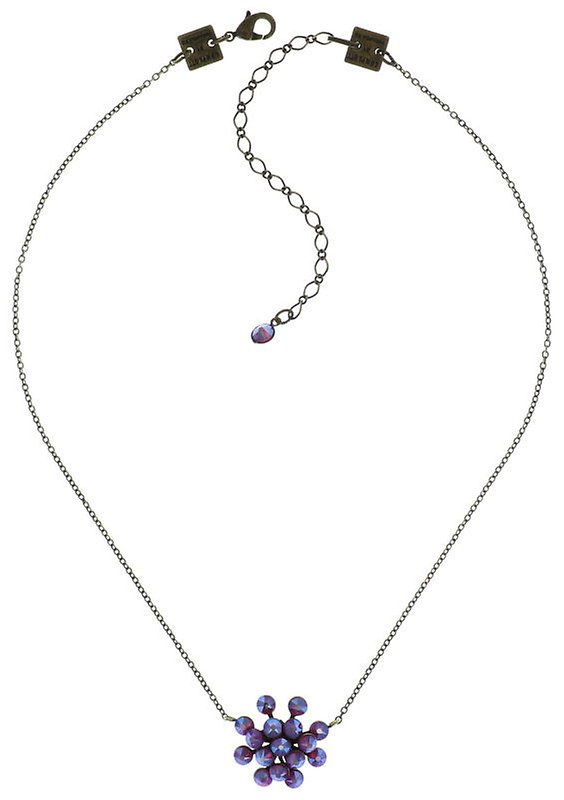 image for Necklace pendant Magic Fireball Dark Rose fuchsia shimmer  Classic Size (21mm Ø)