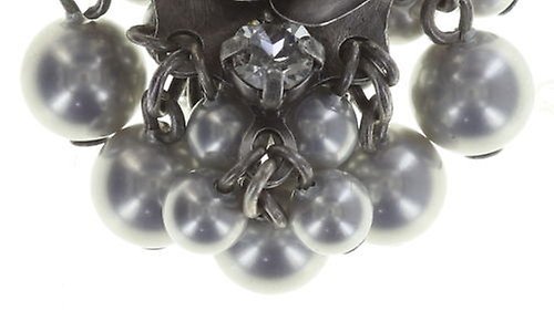 image pour Boucle d'oreille Clip pendante Indian Roses Gris  large