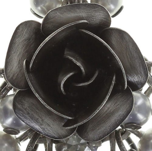 image for Earring Stud Dangling Indian Roses Grey  large