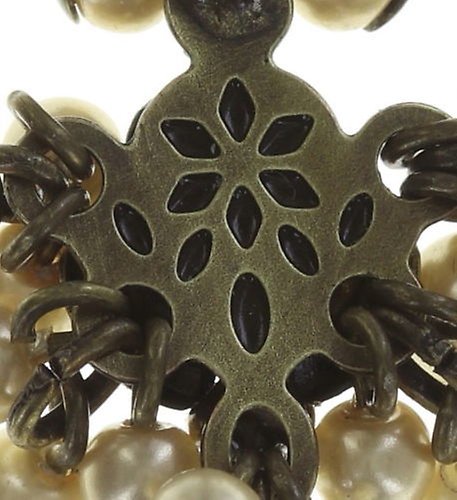 image pour Clou d'oreille pendant Indian Roses Beige  