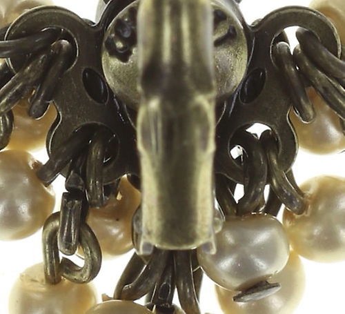 image for Earring eurowire dangling Indian Roses Beige  extra small