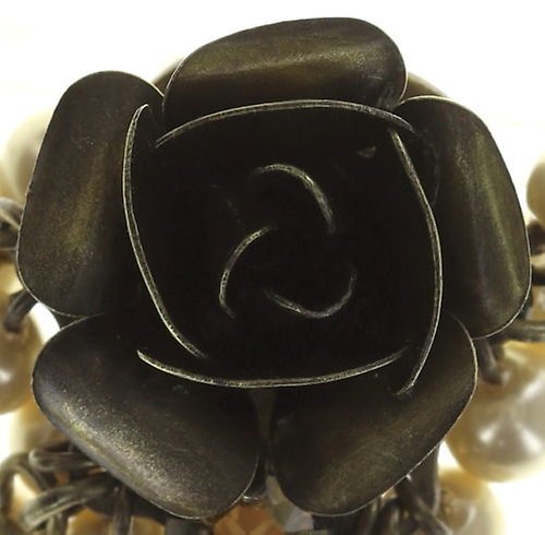 image for Earring Clip Dangling Indian Roses Beige  large