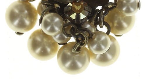 image for Earring Clip Dangling Indian Roses Beige  large