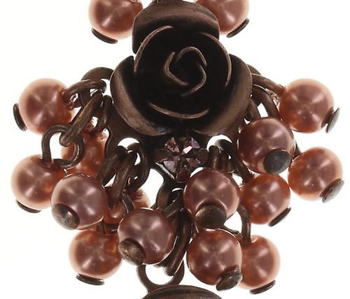 image for Earring Stud Dangling Indian Roses Pink  medium, small