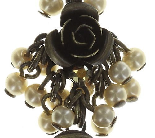 Bild für Ohrstecker baumelnd Indian Roses Beige  medium, small