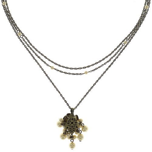 image for Necklace Pendant Indian Roses Beige  large