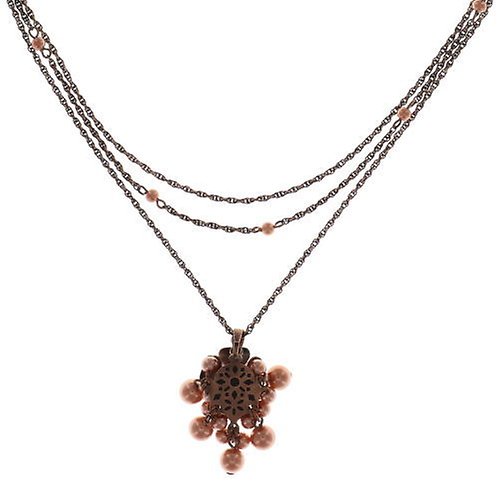 image for Necklace Pendant Indian Roses Pink  large