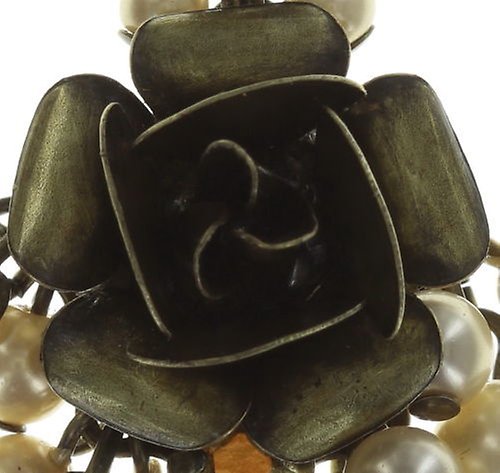 image pour Clou d'oreille pendant Indian Roses Beige  large