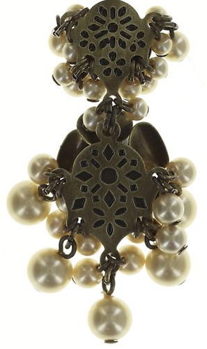 image pour Clou d'oreille pendant Indian Roses Beige  large, medium, extra small