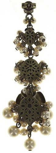 image for Earring Stud Dangling Indian Roses Beige  large, medium, extra small