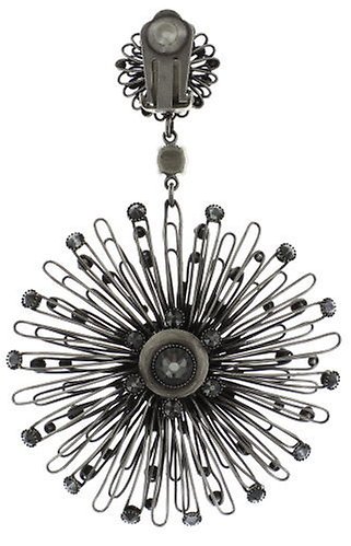 image pour Boucle d'oreille Clip pendante Distel Noir  extra large