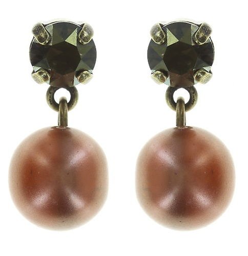 Bild für Ohrstecker baumelnd Caviar de Luxe Braun / Grün  