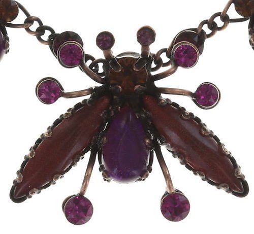 image for Necklace Flower Zumzum dark rose/ brown  