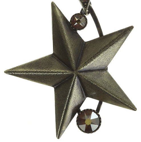Kép Earring stud dangling Dancing Star Brown crystal metallic sunshine 