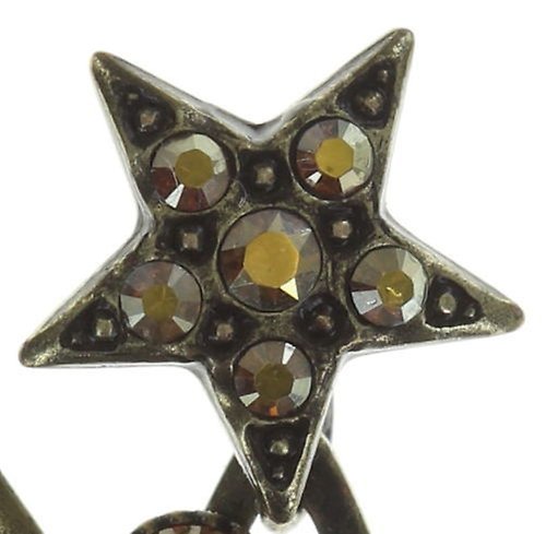 Kép Earring stud dangling Dancing Star Brown crystal metallic sunshine 