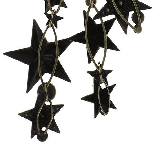 image for Earring Clip Dangling Dancing Star Brown crystal metallic sunshine 