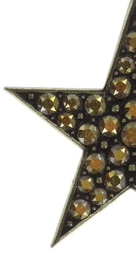 image for Earring dangling Dancing Star Brown crystal metallic sunshine large