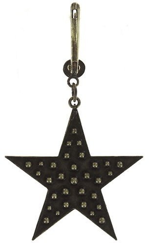 image for Earring dangling Dancing Star Brown crystal metallic sunshine large