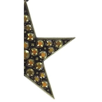 Kép Earring dangling Dancing Star brown crystal metallic sunshine large