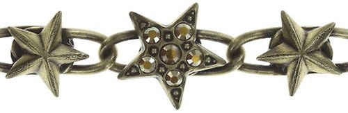 image for Bracelet Dancing Star Brown crystal metallic sunshine small, extra small
