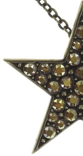 image for Necklace Pendant Dancing Star Brown crystal metallic sunshine large