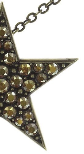 image for Necklace Pendant Dancing Star Brown crystal metallic sunshine large