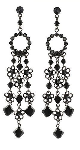 image for Earring Stud Dangling Chandelier Earrings Black  