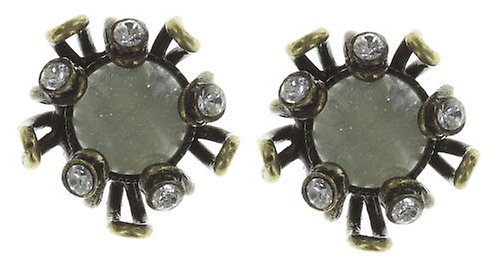 image for Earring Stud Chrysanthemum White crystal small