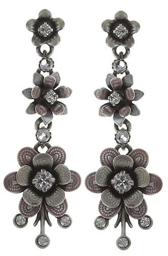 image for Earring Stud Dangling Mille Fleurs White  