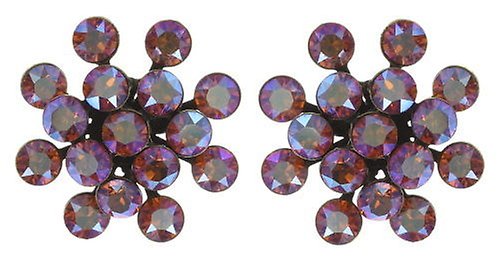 image for Earring Stud Magic Fireball Brown / Orange tangerine shimmer Classic Size (21mm Ø)