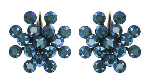 image pour Boucles d'oreilles Eurowire Magic Fireball Bleu / Vert blue zircon shimmer Classic Size (21mm Ø)