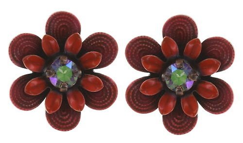 image for Earring Stud Mille Fleurs Red / Orange  