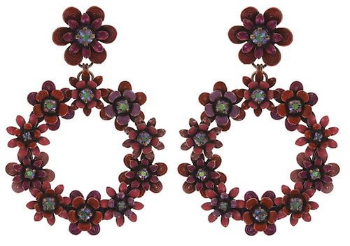 Bild für Ohrstecker baumelnd Mille Fleurs Rot / Orange  