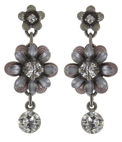 image for Earring Stud Dangling Mille Fleurs White  