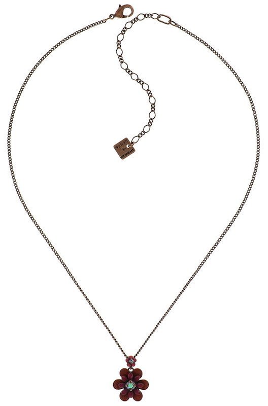 image pour Collier pendant Mille Fleurs Rouge / Orange  