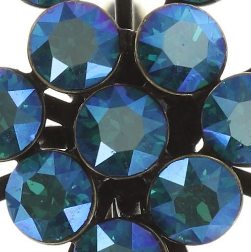 Bild für Ohrringe mit Brisur Magic Fireball Blau / Grün blue zircon shimmer Classic Size (21mm Ø)