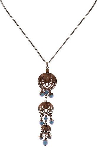 image for Necklace Pendant (Long) Water Blossom Blue / Green  