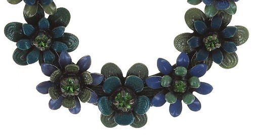 Bild für Ohrring Clip  Mille Fleurs Blau / Grün  