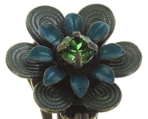 Bild für Ohrring Clip  Mille Fleurs Blau / Grün  