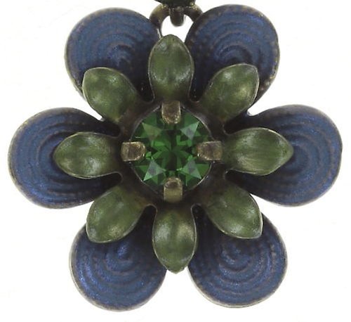 image for Earring Stud Dangling Mille Fleurs Blue / Green  