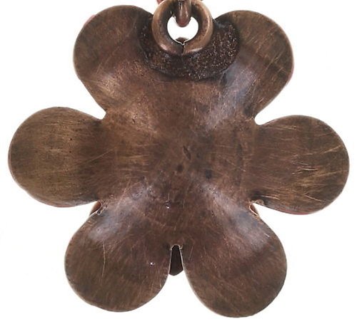 image pour Clou d'oreille pendant Mille Fleurs Rouge / Orange  