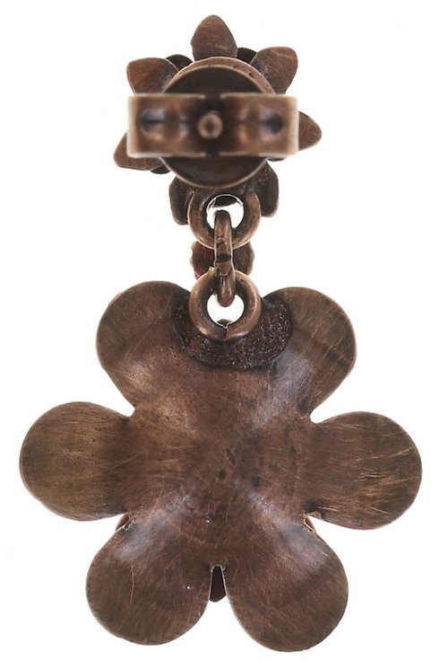 image for Earring Stud Dangling Mille Fleurs Red / Orange  