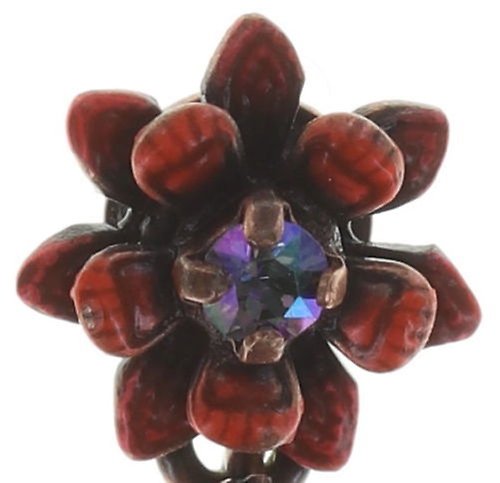 image for Earring Stud Dangling Mille Fleurs Red / Orange  