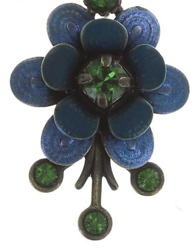 image pour Clou d'oreille pendant Mille Fleurs Bleu / Vert  