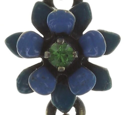 image for Earring Stud Dangling Mille Fleurs Blue / Green  