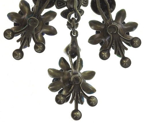 Bild für Ohrstecker baumelnd Mille Fleurs Blau / Grün  