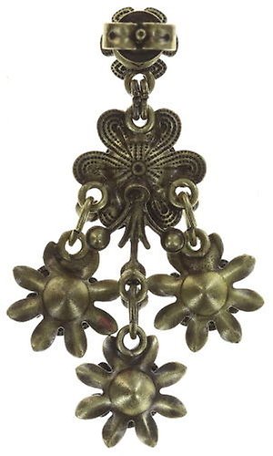 image for Earring Stud Dangling Mille Fleurs Blue / Green  