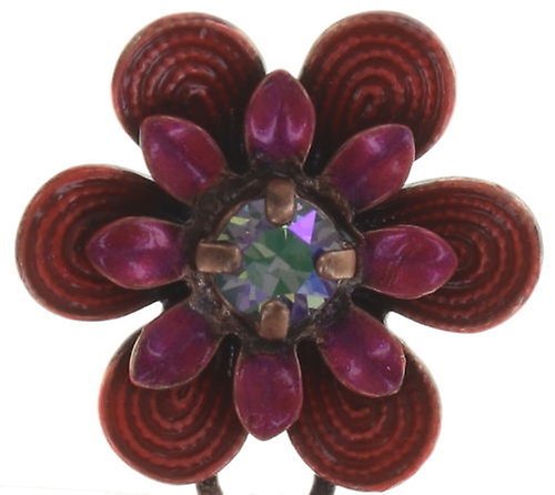 image for Earring Stud Dangling Mille Fleurs Red / Orange  